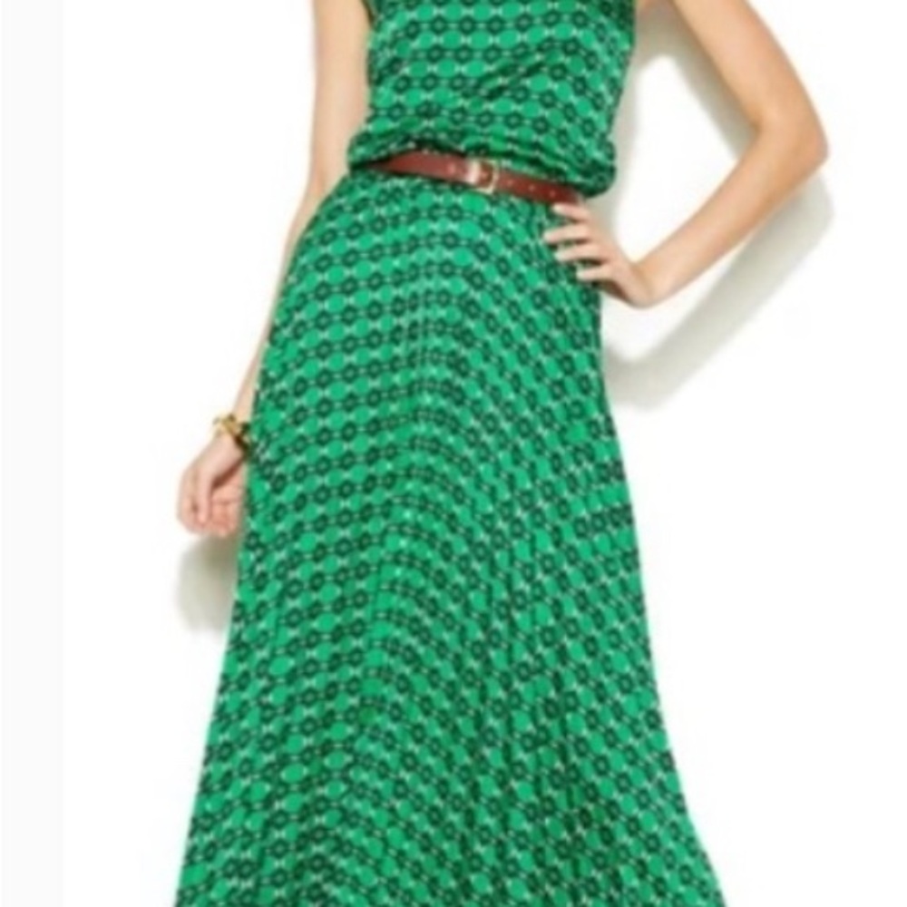 Michael Kors Green and Black Circle Pattern Dress